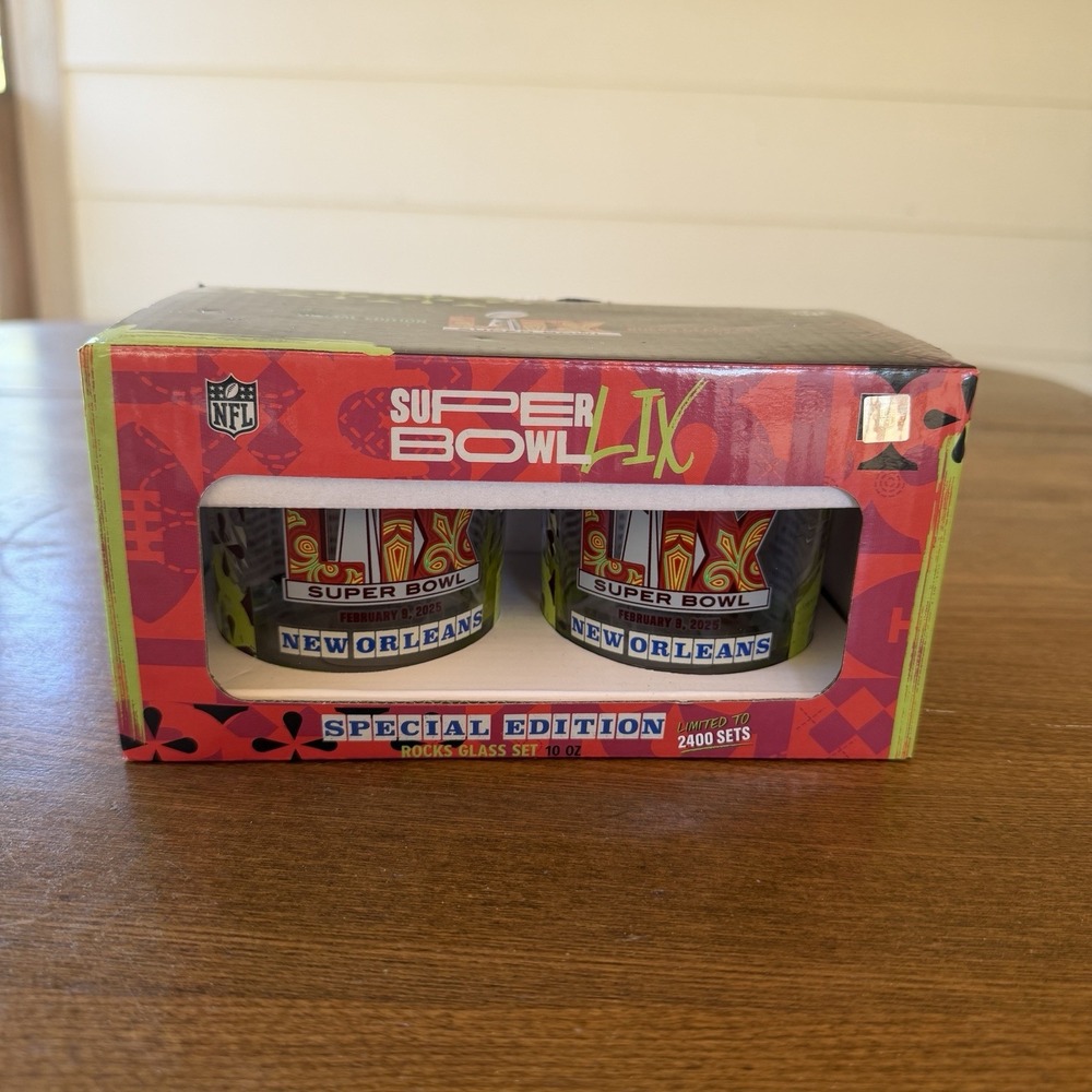 Super Bowl LIX New Orleans Special Edition Rocks Glass Set (10 oz, Set of 2)